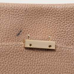 Carolina Herrera Beige Leather Minuetto Flap Top Handle Bag
