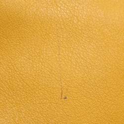 CH Carolina Herrera Yellow Leather Flap Shoulder Bag