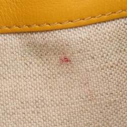 CH Carolina Herrera Yellow Leather Flap Shoulder Bag