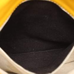 CH Carolina Herrera Yellow Leather Flap Shoulder Bag