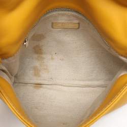 CH Carolina Herrera Yellow Leather Flap Shoulder Bag