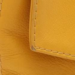 CH Carolina Herrera Yellow Leather Flap Shoulder Bag