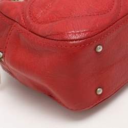 CH Carolina Herrera Red Leather Chain Shoulder Bag