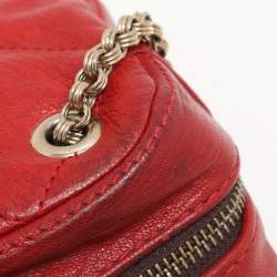 CH Carolina Herrera Red Leather Chain Shoulder Bag