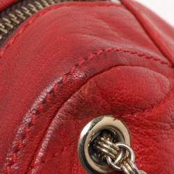 CH Carolina Herrera Red Leather Chain Shoulder Bag