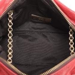 CH Carolina Herrera Red Leather Chain Shoulder Bag