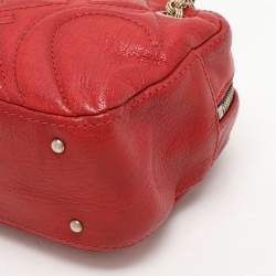 CH Carolina Herrera Red Leather Chain Shoulder Bag