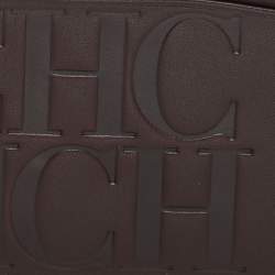 CH Carolina Herrera Brown Leather Card Holder