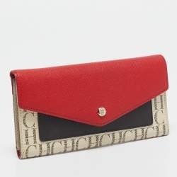 CH Carolina Herrera Multicolor Monogram Coated Canvas and Leather Trifold Wallet