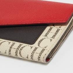 CH Carolina Herrera Multicolor Monogram Coated Canvas and Leather Trifold Wallet