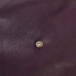 CH Carolina Herrera Dark Purple Leather Envelope Flap Shoulder Bag