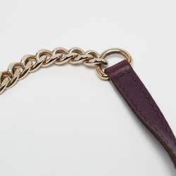 CH Carolina Herrera Dark Purple Leather Envelope Flap Shoulder Bag