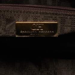 Pre Owned CH Carolina Herrera Red Leather East/West Logo Charm Tote