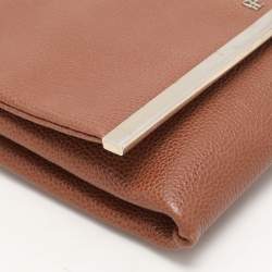 CH Carolina Herrera Brown Leather Chain Clutch