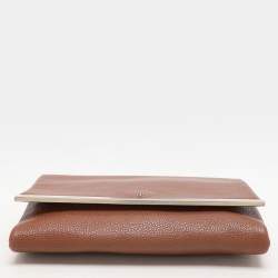 CH Carolina Herrera Brown Leather Chain Clutch