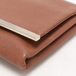 CH Carolina Herrera Brown Leather Chain Clutch