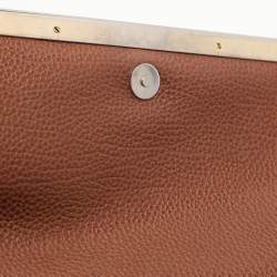 CH Carolina Herrera Brown Leather Chain Clutch
