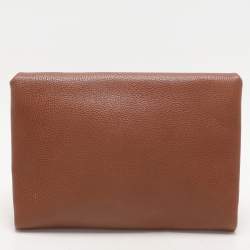 CH Carolina Herrera Brown Leather Chain Clutch