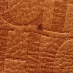 CH Carolina Herrera Tan Monogram Embossed Leather Large Andy Boston Bag