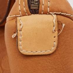 CH Carolina Herrera Tan Monogram Embossed Leather Large Andy Boston Bag