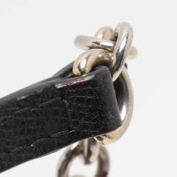 CH Carolina Herrera Black Leather Minuetto Flap Top Handle Bag