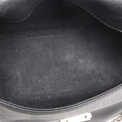 CH Carolina Herrera Black Leather Minuetto Flap Top Handle Bag