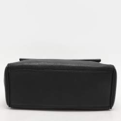 CH Carolina Herrera Black Leather Minuetto Flap Top Handle Bag