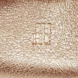 Pre Owned CH Carolina Herrera Gold Leather Mini Chain Tote