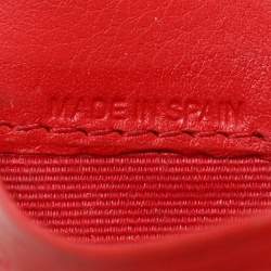 CH Carolina Herrera Red Monogram Embossed Leather Card Holder