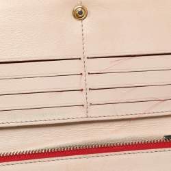 Pre Owned CH Carolina Herrera Cream Leather Continental Bifold Wallet