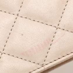 Pre Owned CH Carolina Herrera Cream Leather Continental Bifold Wallet