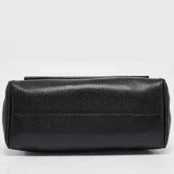 CH Carolina Herrera Black Leather Minuetto Flap Top Handle Bag