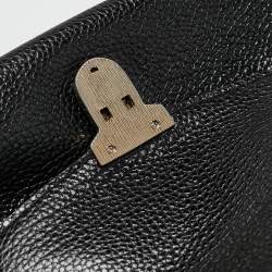 CH Carolina Herrera Black Leather Minuetto Flap Top Handle Bag