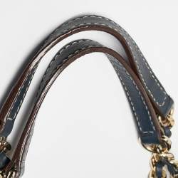 Pre Owned حقيبة يد سي أتش كارولينا هيريرا شوبير جلد أزرق كحلي بجيب