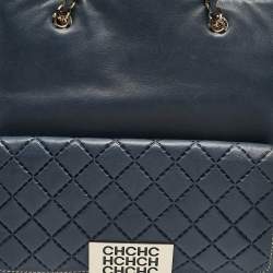 Pre Owned حقيبة يد سي أتش كارولينا هيريرا شوبير جلد أزرق كحلي بجيب