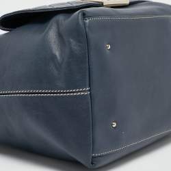 Pre Owned حقيبة يد سي أتش كارولينا هيريرا شوبير جلد أزرق كحلي بجيب