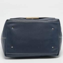 Pre Owned حقيبة يد سي أتش كارولينا هيريرا شوبير جلد أزرق كحلي بجيب