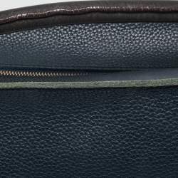 Pre Owned CH Carolina Herrera Navy Blue Leather Tassel Zip Hobo