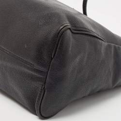 Pre Owned CH Carolina Herrera Black Leather Large Minuetto Flap Top Handle Bag