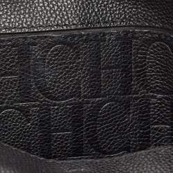 Pre Owned CH Carolina Herrera Black Leather Large Minuetto Flap Top Handle Bag