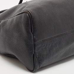 Pre Owned CH Carolina Herrera Black Leather Large Minuetto Flap Top Handle Bag