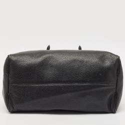 Pre Owned CH Carolina Herrera Black Leather Large Minuetto Flap Top Handle Bag