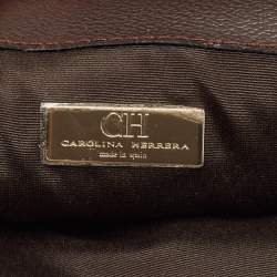 Pre Owned CH Carolina Herrera Tricolor Coated Canvas and Leather Envelope Crossbody Bag