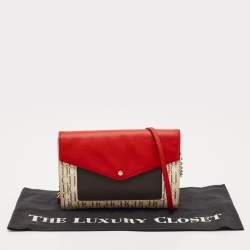 Pre Owned CH Carolina Herrera Tricolor Coated Canvas and Leather Envelope Crossbody Bag
