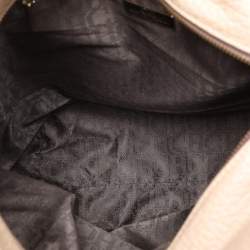 Pre Owned CH Carolina Herrera Beige Leather Zip Detail Chain Tote