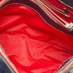CH Carolina Herrera Navy Blue Leather Matteo Tote