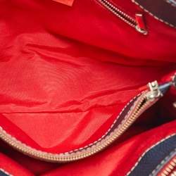 CH Carolina Herrera Navy Blue Leather Matteo Tote