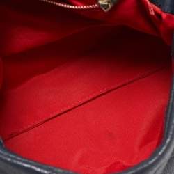 Pre Owned CH Carolina Herrera Navy Blue Quilted Leather Flap Chain Shoulder Bag