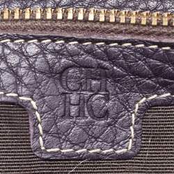CH Carolina Herrera Rust Orange Monogram Leather Flap Continental Wallet