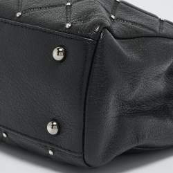 مملوكة مسبقًا CH Carolina Herrera Black Quilted Leather Crystal Studded Chain Tote